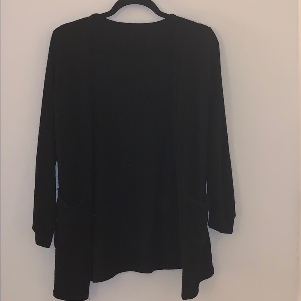 Black Cardigan Open Sweater with Pockets Size Small